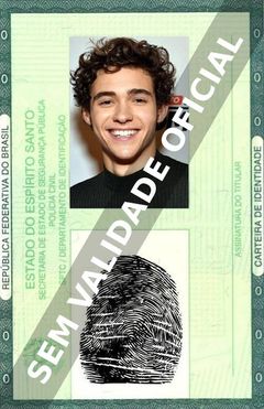 Imagem hipotética representando a carteira de identidade de Joshua Bassett