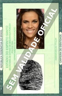 Imagem hipotética representando a carteira de identidade de Ju Moraes
