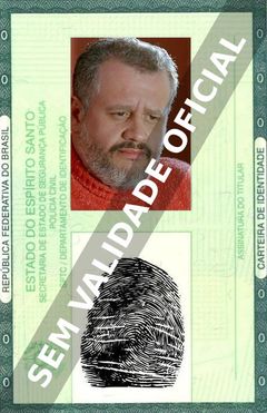 Imagem hipotética representando a carteira de identidade de Juan Echanove