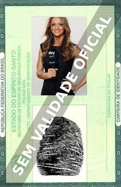 Imagem hipotética representando a carteira de identidade de Kate Abdo