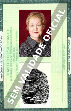 Imagem hipotética representando a carteira de identidade de Kathy Kinney