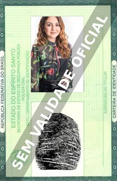 Imagem hipotética representando a carteira de identidade de Klara Castanho