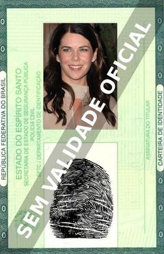 Imagem hipotética representando a carteira de identidade de Lauren Graham