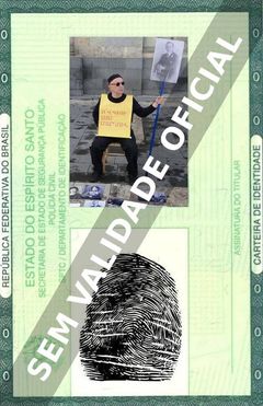 Imagem hipotética representando a carteira de identidade de Leon Cakoff