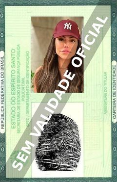 Imagem hipotética representando a carteira de identidade de Liziane Gutierrez