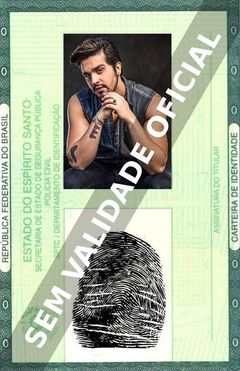 Imagem hipotética representando a carteira de identidade de Luan Santana