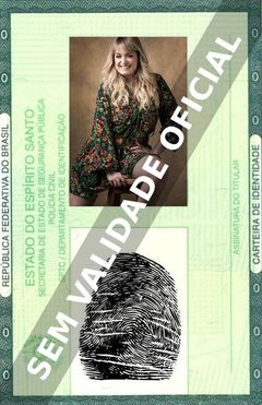 Imagem hipotética representando a carteira de identidade de Luciana Vendramini