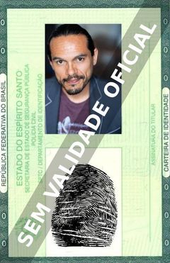 Imagem hipotética representando a carteira de identidade de Luis Oliva