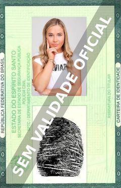 Imagem hipotética representando a carteira de identidade de Madison Kocian