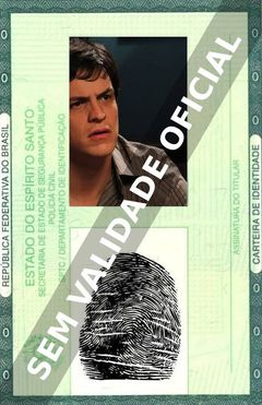 Imagem hipotética representando a carteira de identidade de Mateus Solano