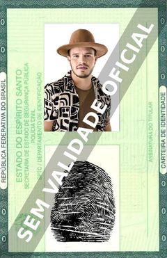 Imagem hipotética representando a carteira de identidade de Matheus Fernandes