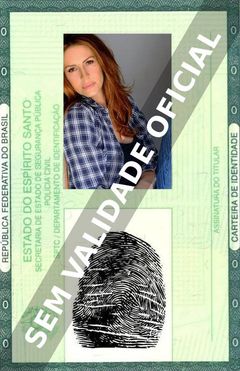 Imagem hipotética representando a carteira de identidade de Michelle Clunie