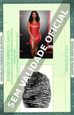 Imagem hipotética representando a carteira de identidade de Milauna Jackson