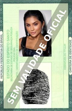 Imagem hipotética representando a carteira de identidade de Mileide Mihaile