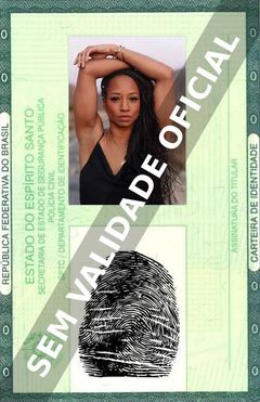 Imagem hipotética representando a carteira de identidade de Monique Coleman