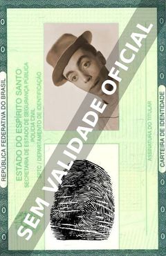 Imagem hipotética representando a carteira de identidade de Mozart Régis