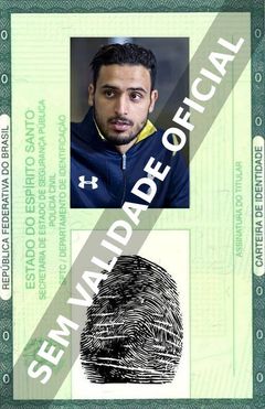Imagem hipotética representando a carteira de identidade de Nacer Chadli