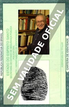 Imagem hipotética representando a carteira de identidade de Olavo de Carvalho