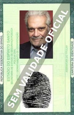 Imagem hipotética representando a carteira de identidade de Omar Sharif
