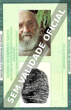 Imagem hipotética representando a carteira de identidade de Paulo Freire