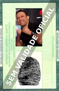 Imagem hipotética representando a carteira de identidade de Renzo Gracie