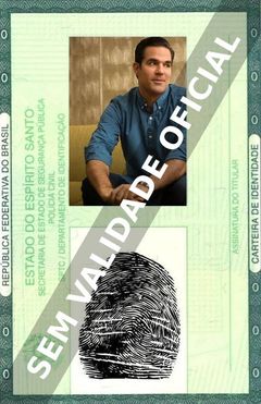 Imagem hipotética representando a carteira de identidade de Rob Delaney
