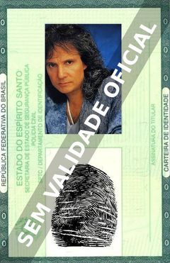 Imagem hipotética representando a carteira de identidade de Roberto Carlos