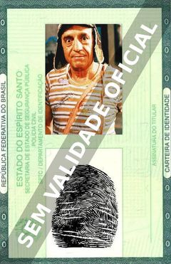 Imagem hipotética representando a carteira de identidade de Roberto Gómez Bolaños