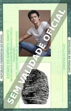 Imagem hipotética representando a carteira de identidade de Robin Padilla