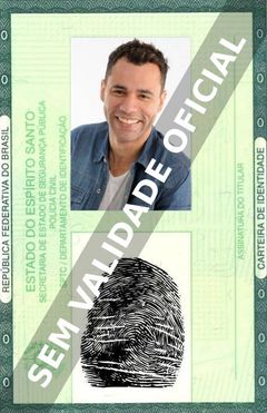Imagem hipotética representando a carteira de identidade de Rodrigo Sant'Anna