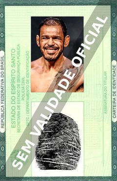 Imagem hipotética representando a carteira de identidade de Rogério Minotouro