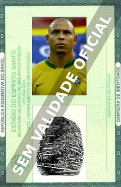 Imagem hipotética representando a carteira de identidade de Ronaldo