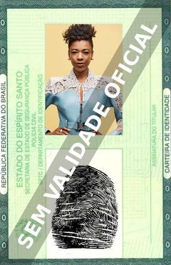 Imagem hipotética representando a carteira de identidade de Samira Wiley