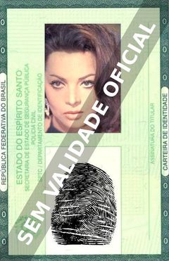 Imagem hipotética representando a carteira de identidade de Sara Montiel