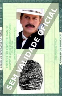 Imagem hipotética representando a carteira de identidade de Sergio Goyri