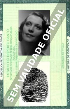 Imagem hipotética representando a carteira de identidade de Sybille Schmitz