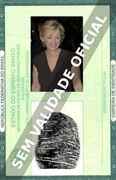 Imagem hipotética representando a carteira de identidade de Tina Brown