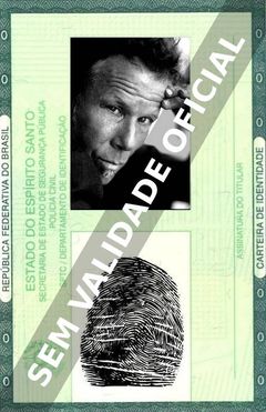 Imagem hipotética representando a carteira de identidade de Tom Waits
