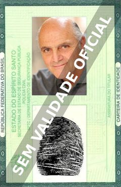 Imagem hipotética representando a carteira de identidade de Tony Abatemarco