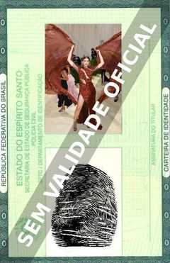 Imagem hipotética representando a carteira de identidade de Valentina Sampaio