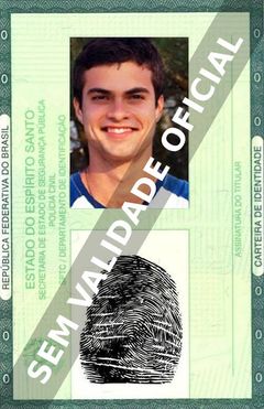 Imagem hipotética representando a carteira de identidade de Victor Sparapane