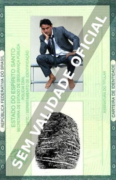 Imagem hipotética representando a carteira de identidade de Vincenzo Amato