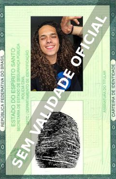 Imagem hipotética representando a carteira de identidade de Vitão