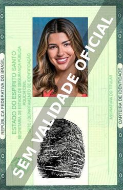Imagem hipotética representando a carteira de identidade de Vivian Amorim