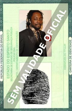 Imagem hipotética representando a carteira de identidade de Will.i.am