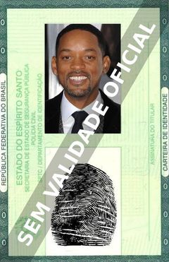 Imagem hipotética representando a carteira de identidade de Will Smith