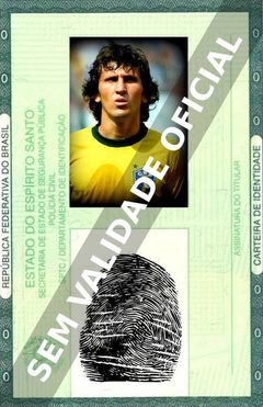 Imagem hipotética representando a carteira de identidade de Zico
